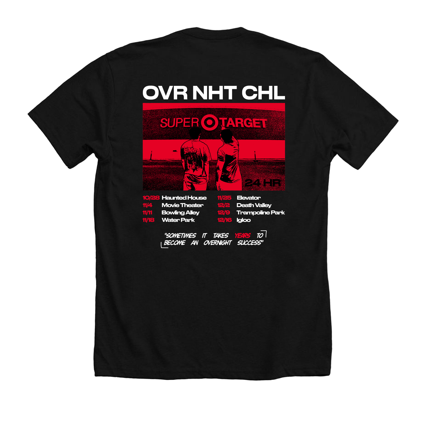 the Ireland Boys 24 Hour overnight challenge retro tour style T-shirt celebrating 7 years ov overnight challenges and pranks by Ricky and Nick Ireland
