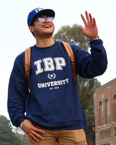 IBP UNIVERSITY -  Premium Cotton NAVY Crewneck sweatshirt