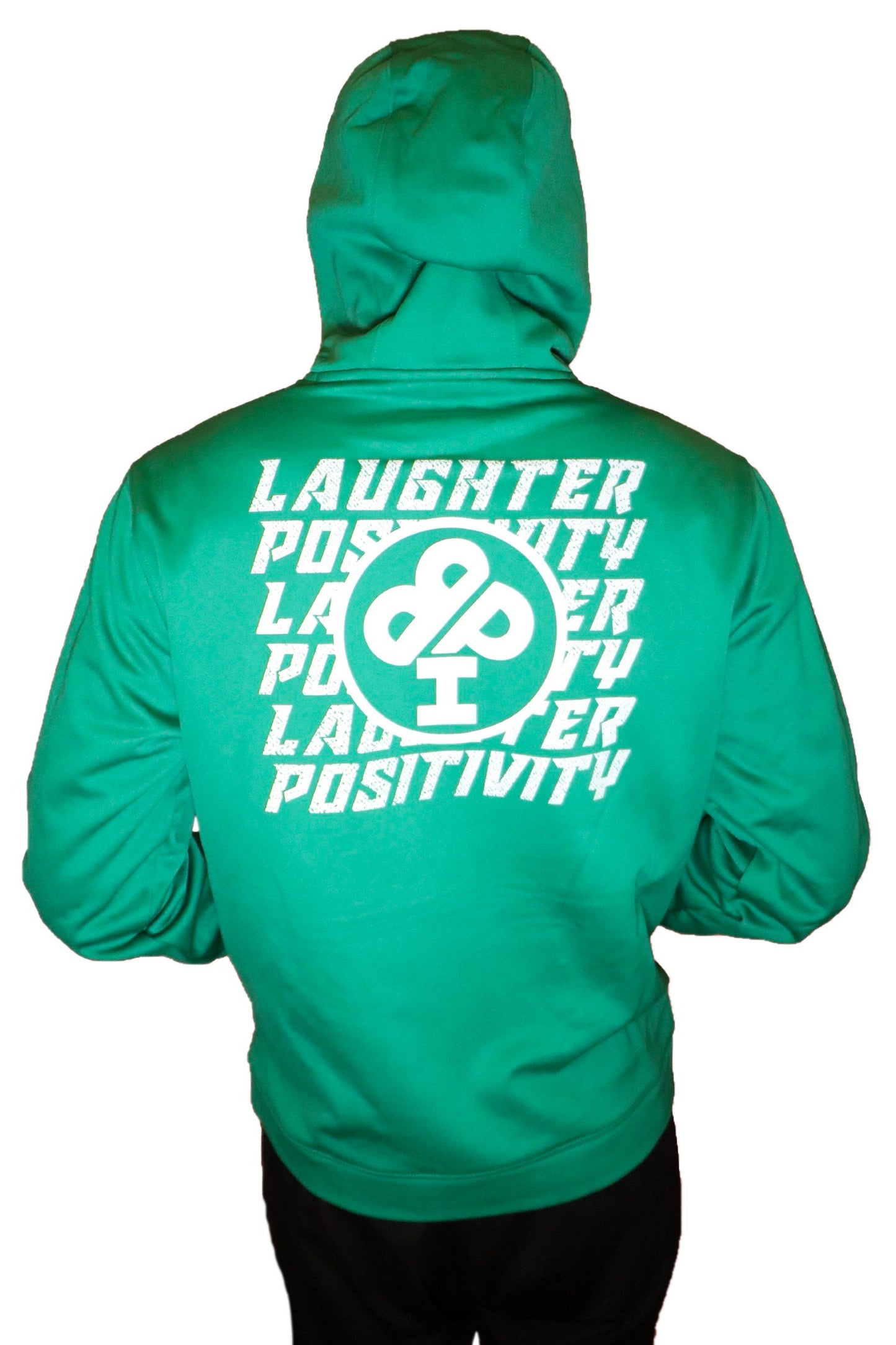 Laughter and Positivity Premium **DRY FIT** in Blue YOUTH ONLY White Adult Small